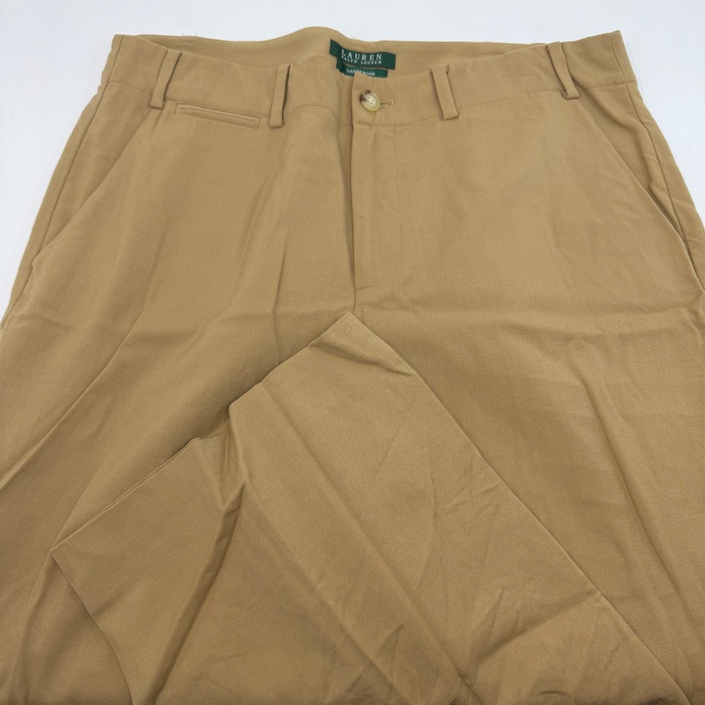 Lauren Ralph Lauren Sanderson Tan Khaki Straight Leg Trousers Women 32x30
